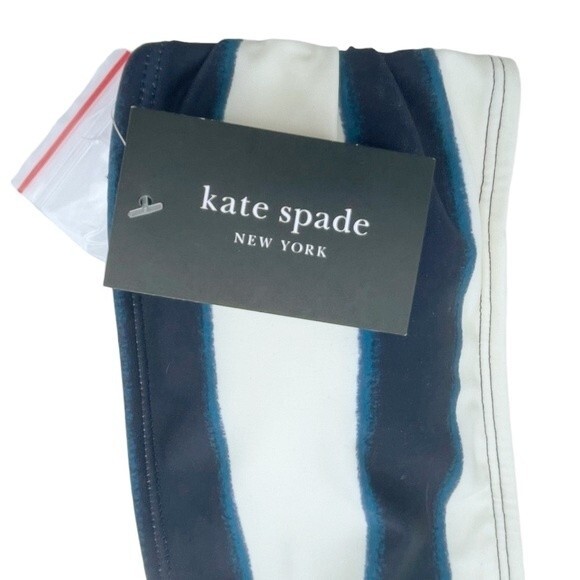NWT Kate Spade Awning Stripe Bandeau Bikini Swimsuit Blazer Blue Size Small NEW - Picture 14 of 16